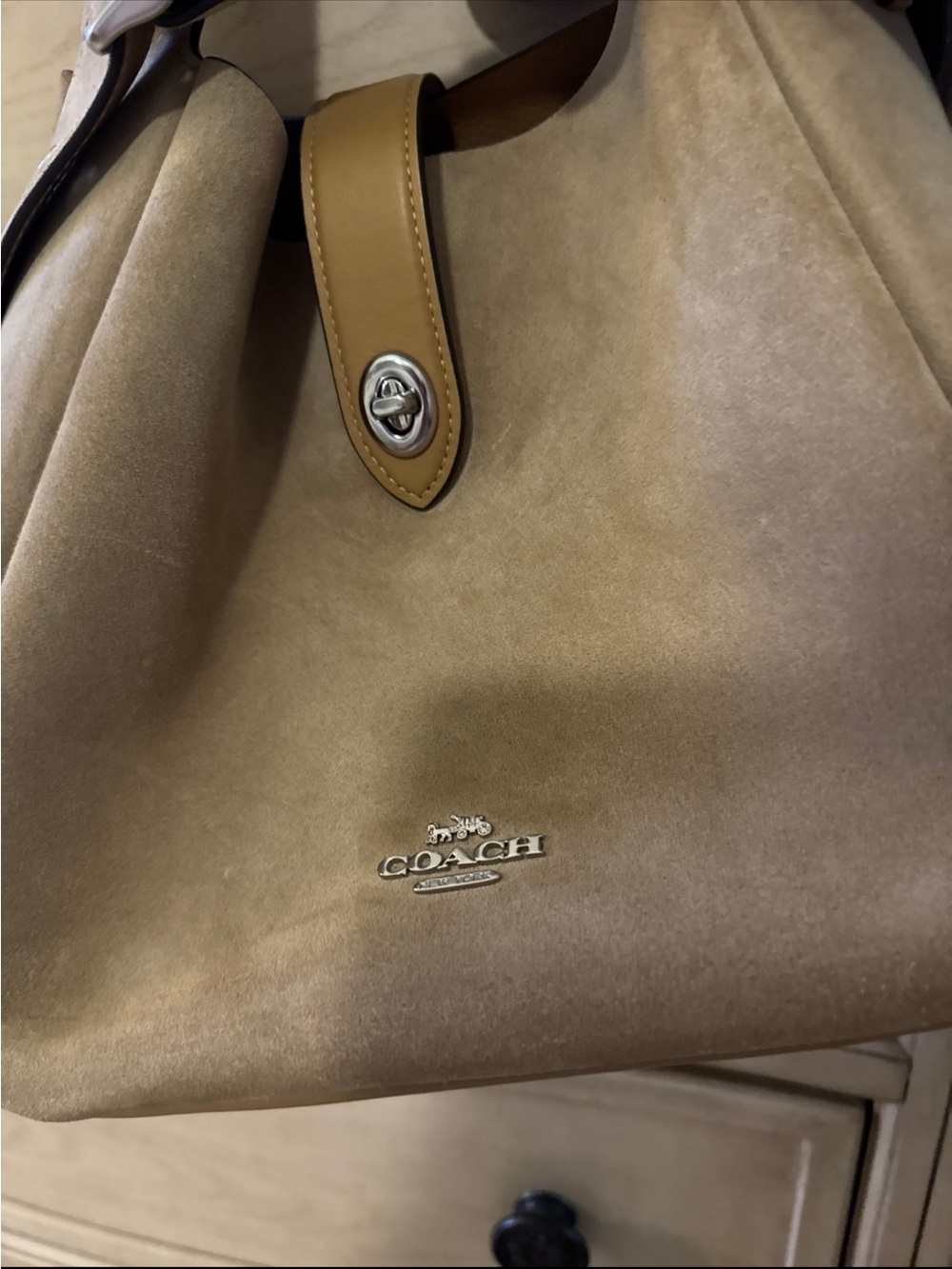 Coach Suede Taupe - Hadley Convertible Crossbody - Picture 8 of 9